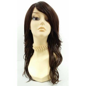 Brown with highlights wavy heat resistant wig